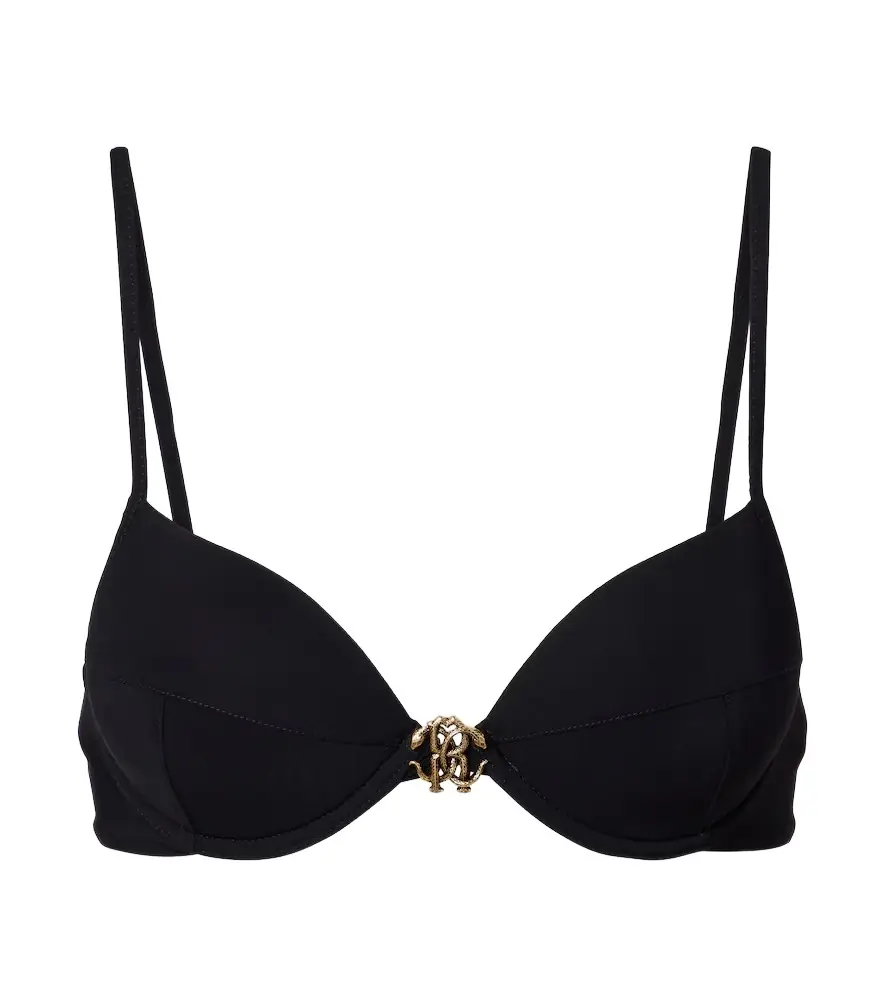 Roberto Cavalli Logo bikini top