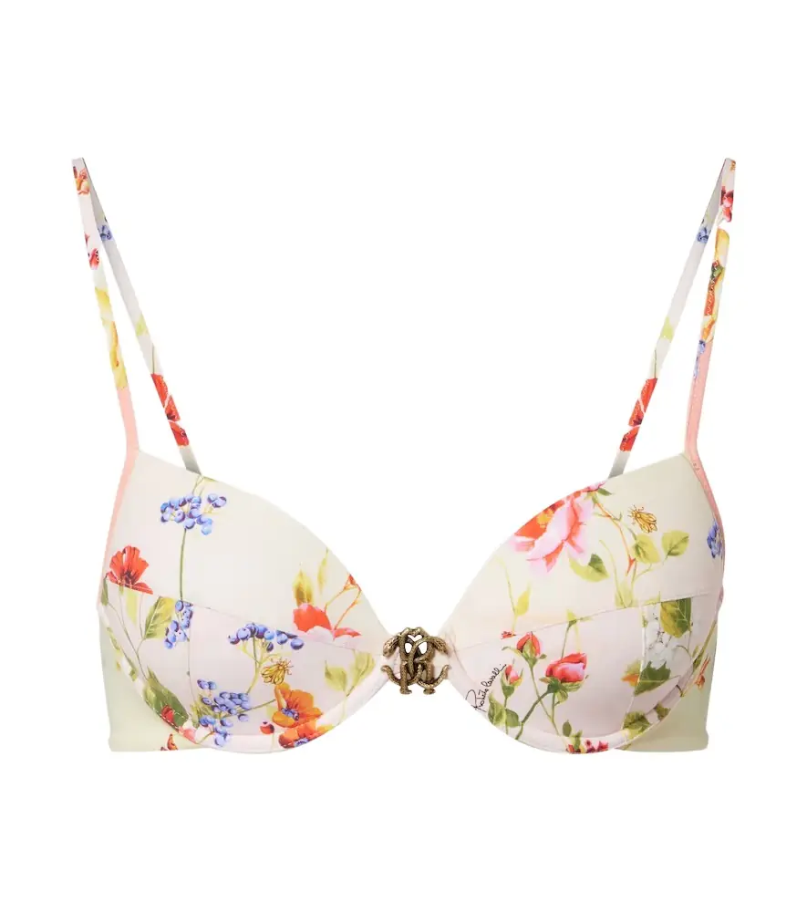 Roberto Cavalli Printed bikini top