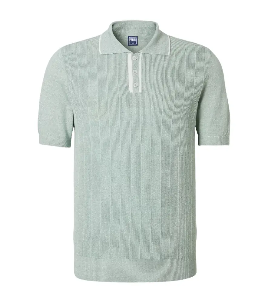 Fedeli Dodo linen and cotton polo shirt