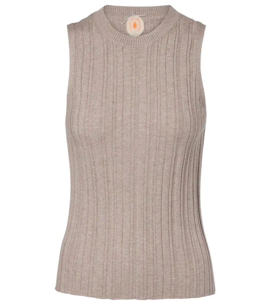 Jardin des Orangers Cotton, silk, and cashmere tank top