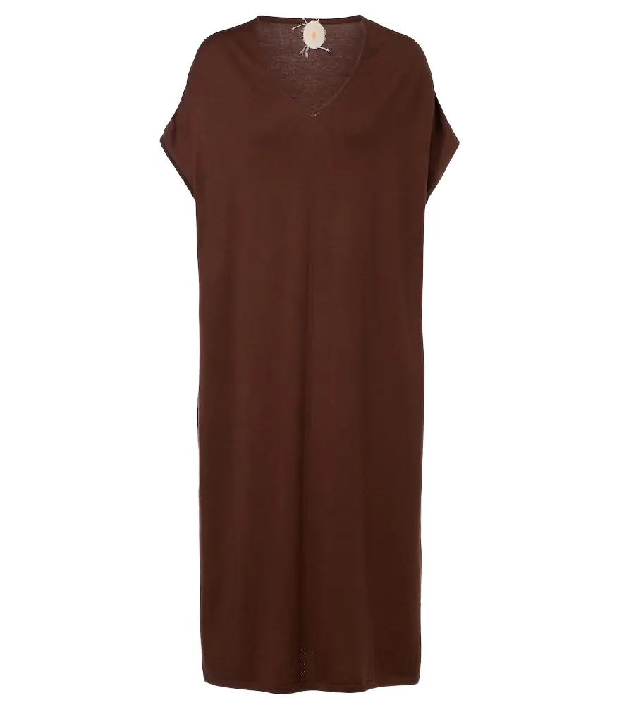 Jardin des Orangers Cotton, silk, and cashmere midi dress