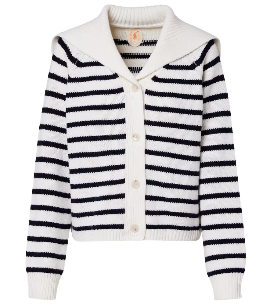 Jardin des Orangers Striped wool and cashmere cardigan