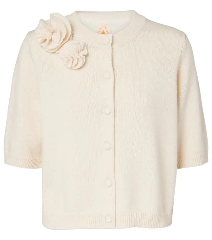 Jardin des Orangers Floral-appliqué wool and cashmere cardigan