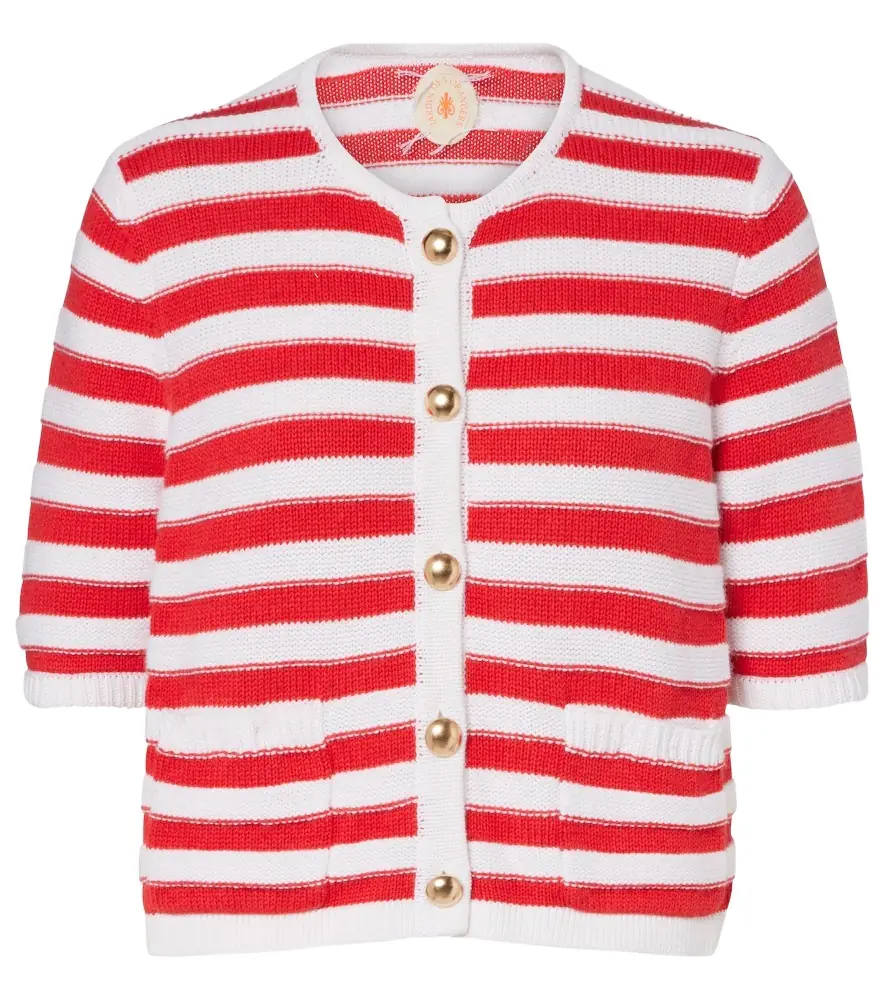 Jardin des Orangers Striped cotton and cashmere cardigan
