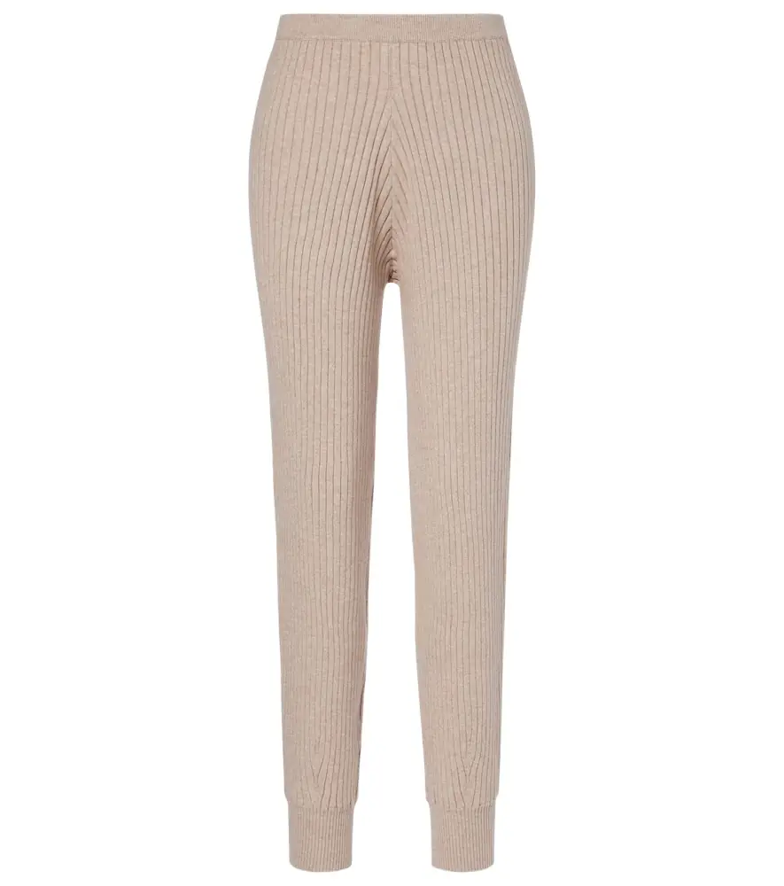 Jardin des Orangers Ribbed-knit cotton and cashmere sweatpants