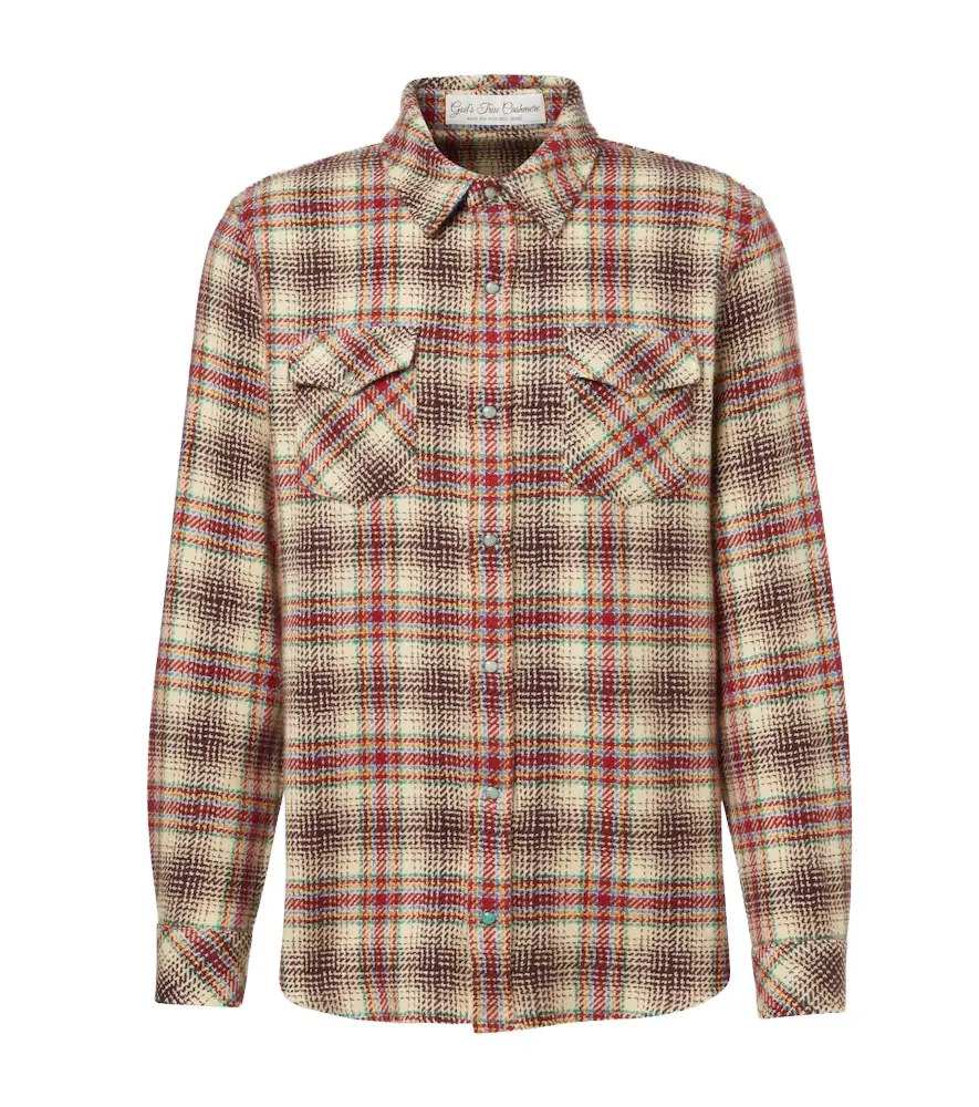 God's True Cashmere Balance cashmere shirt with emerald