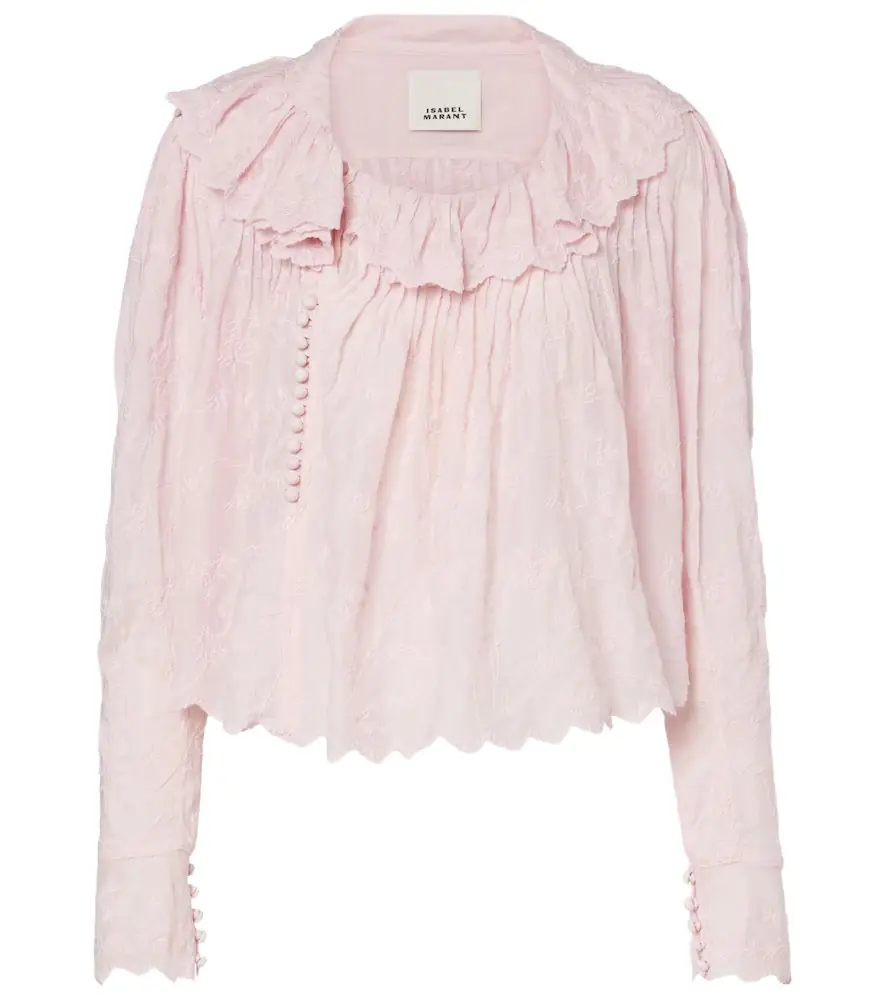Isabel Marant Zelly embroidered cotton and silk blouse