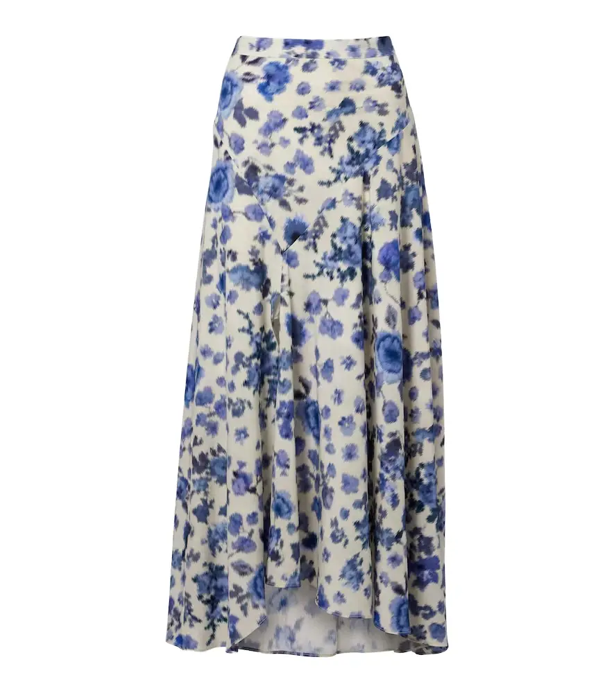 Isabel Marant Sakura floral silk-blend midi skirt