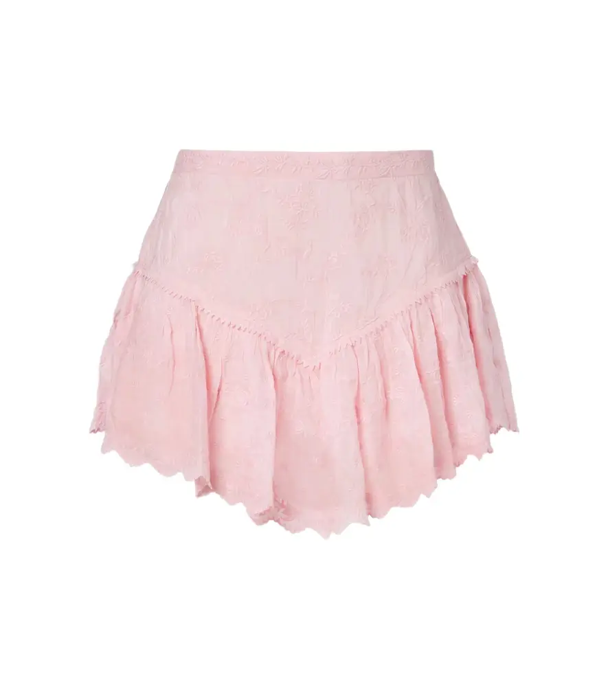Isabel Marant Embroidered cotton and silk shorts