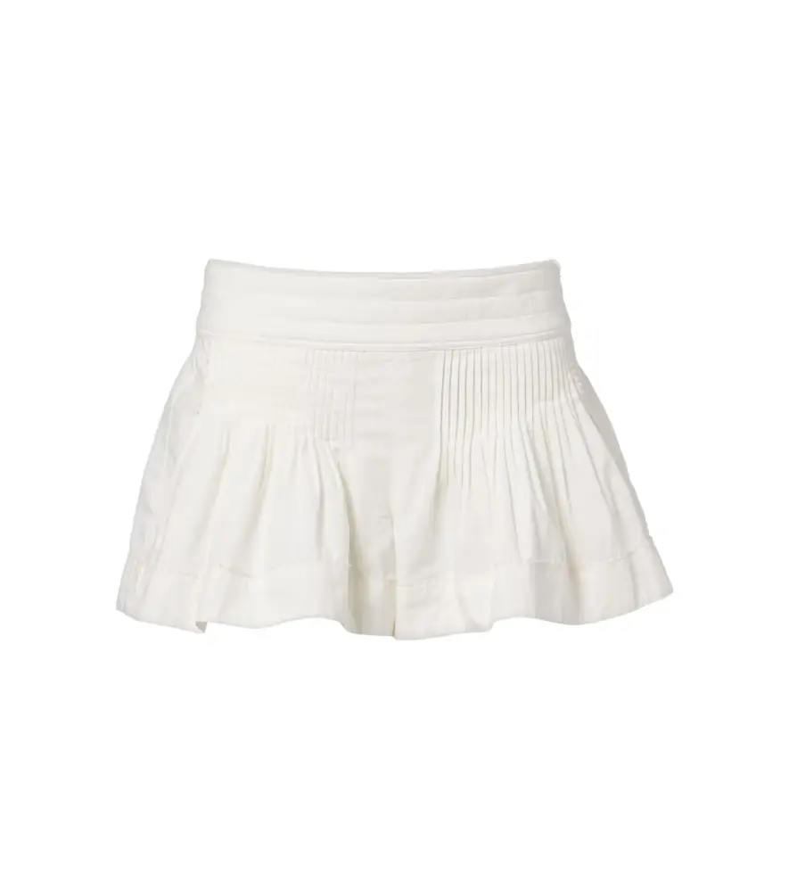Isabel Marant Cybila gathered cotton shorts