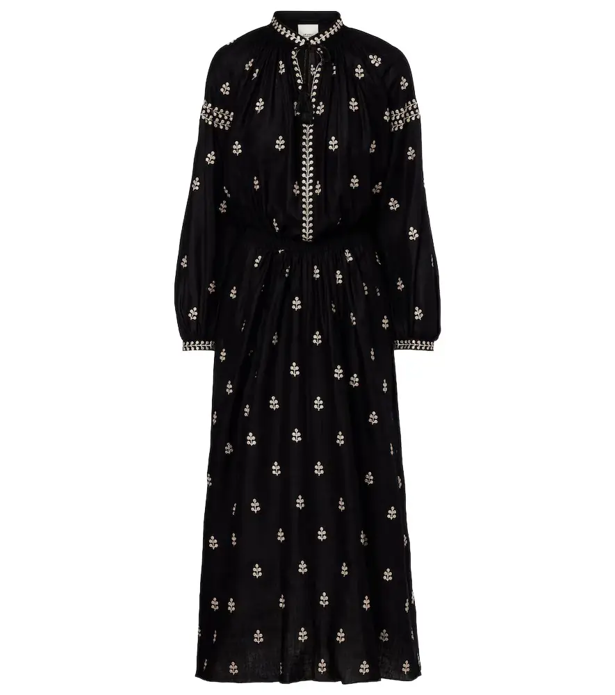 Isabel Marant Rodilia embroidered silk maxi dress