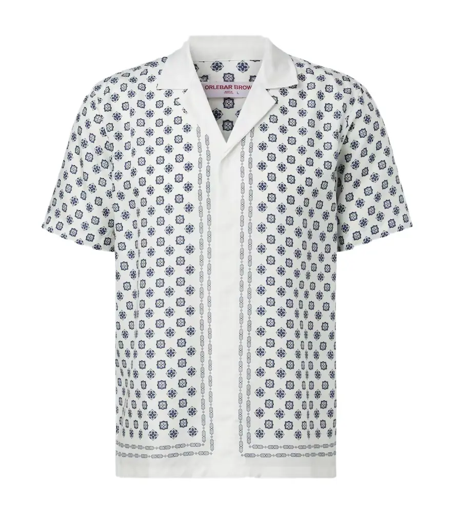 Orlebar Brown Maitan printed bowling shirt