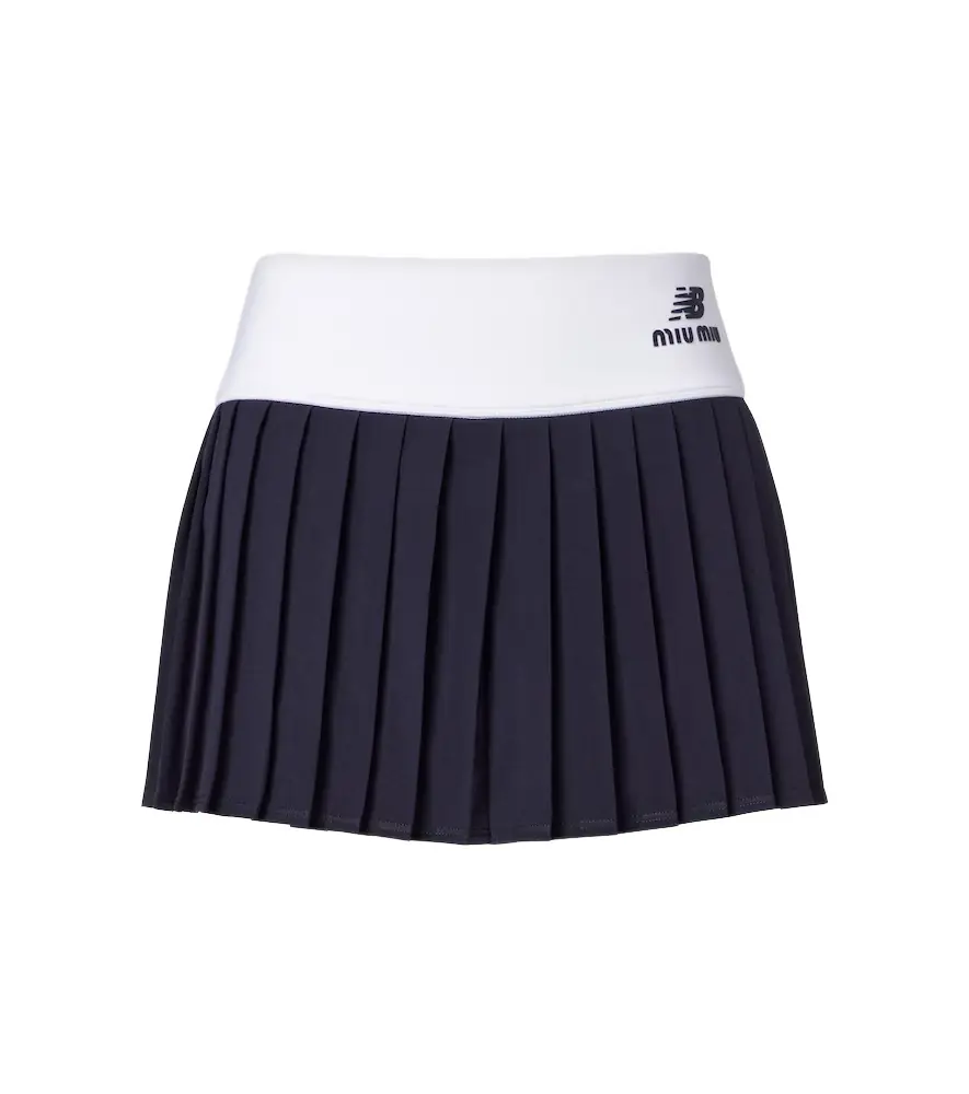 Miu Miu x New Balance pleated jersey miniskirt