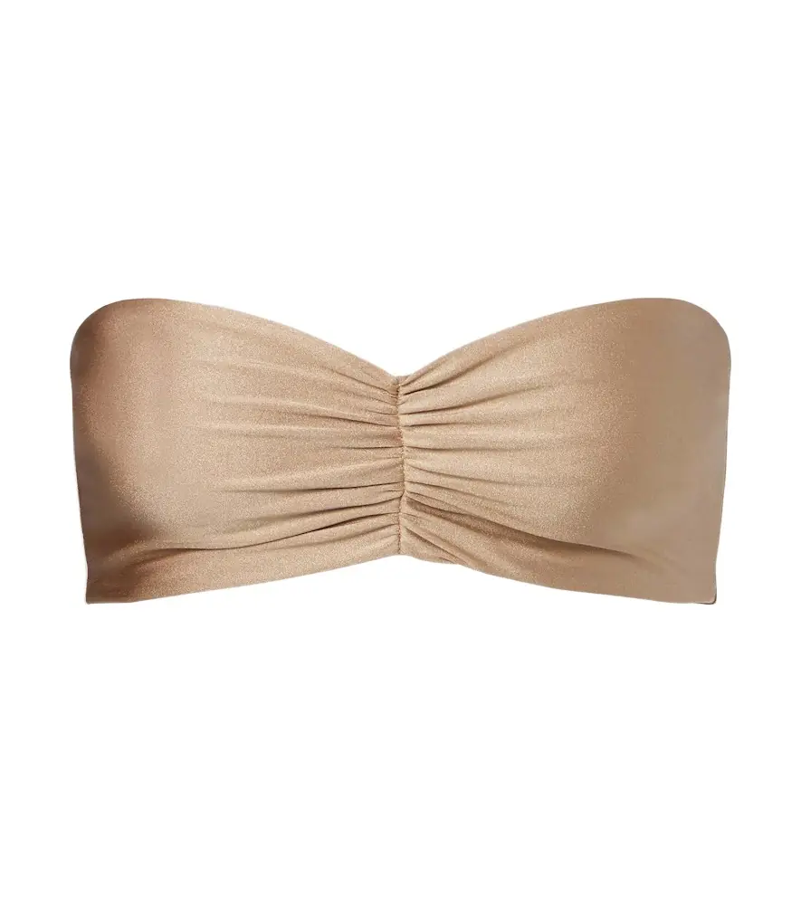 Jade Swim Ava metallic-effect bandeau bikini top