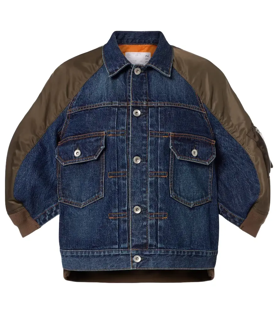Sacai Denim and twill jacket