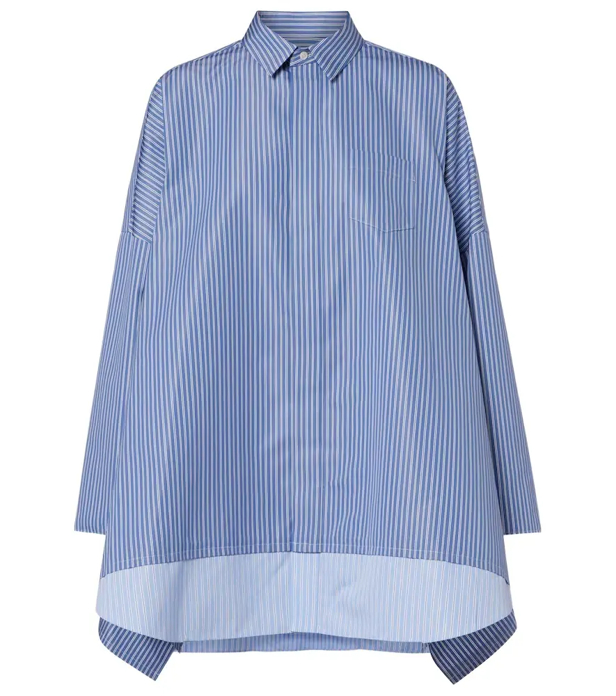 Sacai Striped oversized cotton-blend shirt