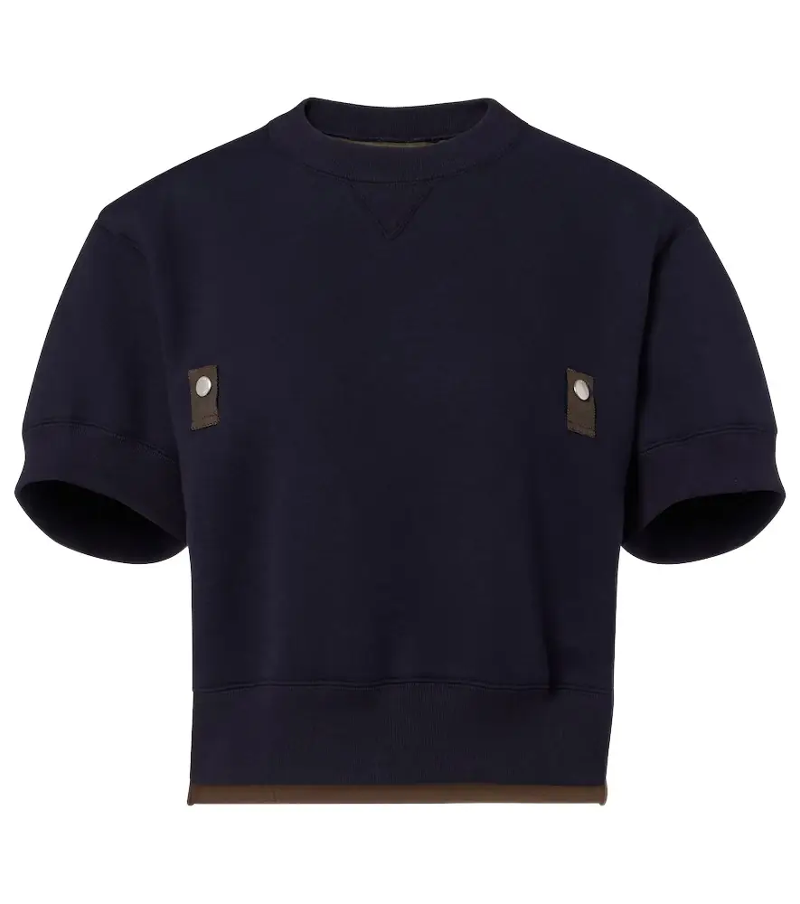 Sacai Cotton-blend and twill sweatshirt