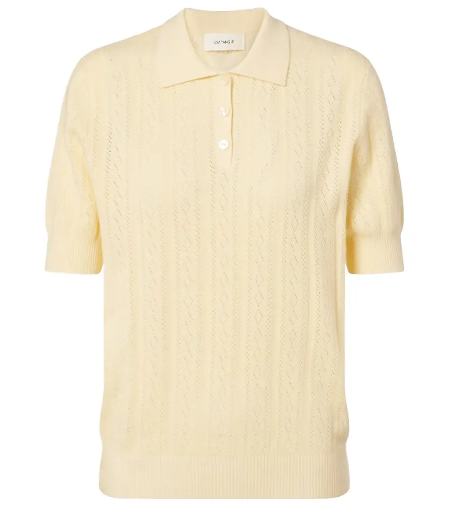 Lisa Yang Cristine cotton and cashmere polo sweater