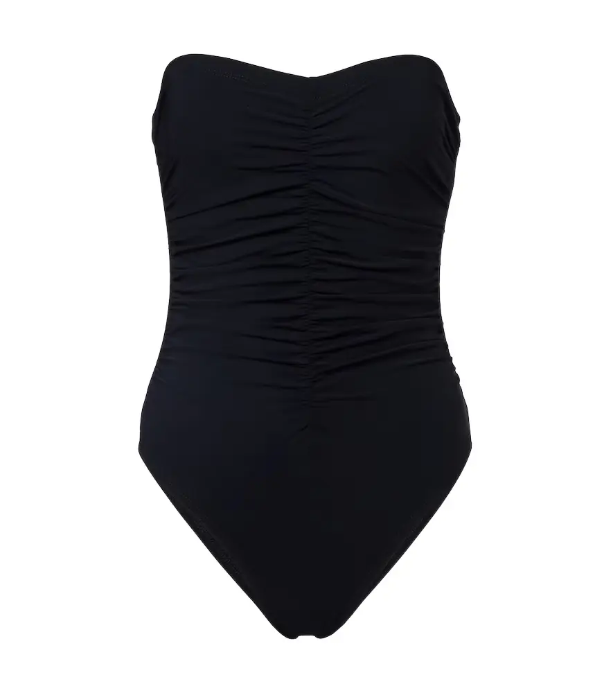 Karla Colletto Basics ruched strapless swimsuit