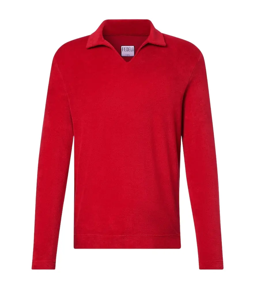 Fedeli Peter cotton terry polo sweater