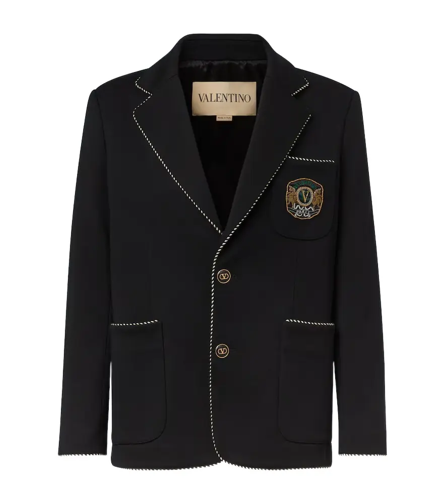 Valentino Embroidered virgin wool blazer