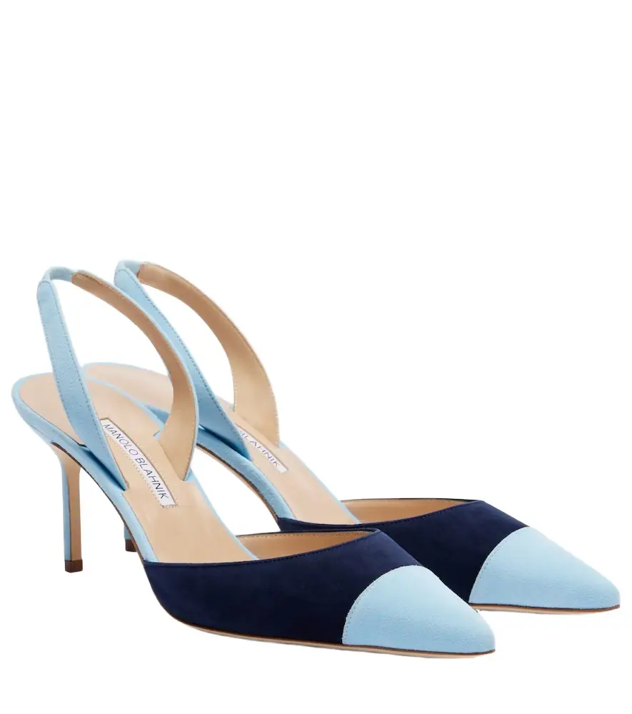 Manolo Blahnik Capsli suede slingback pumps