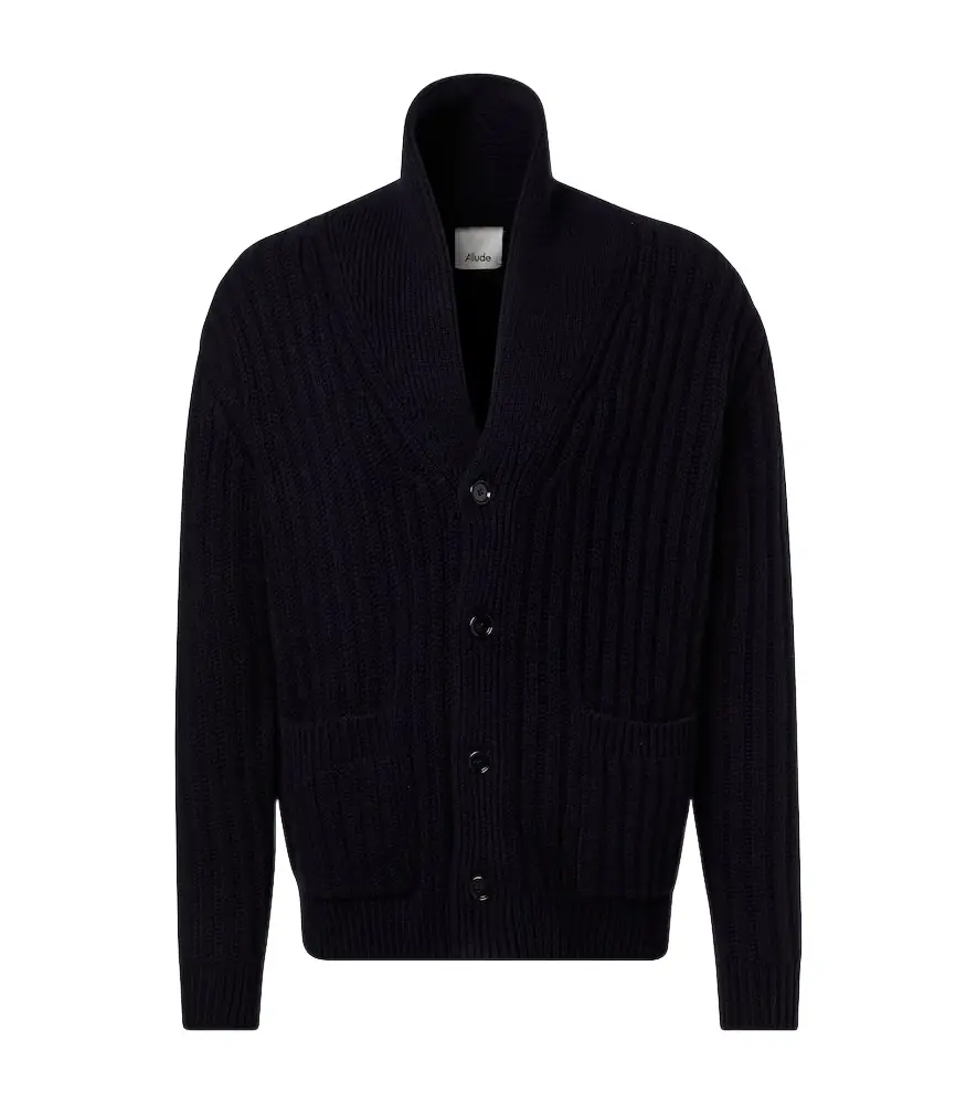 Allude Ribbed-knit wool and cashmere cardigan