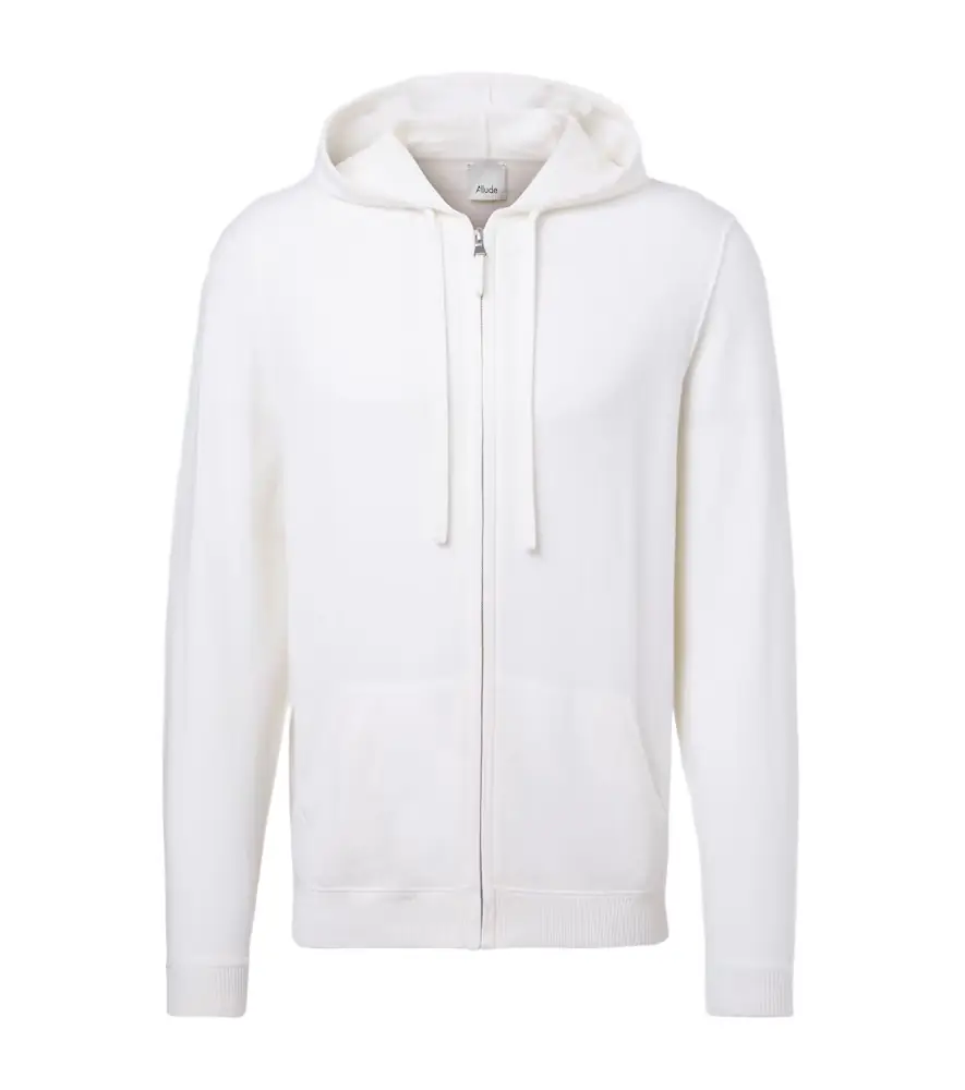 Allude Zip-up wool and cashmere hoodie