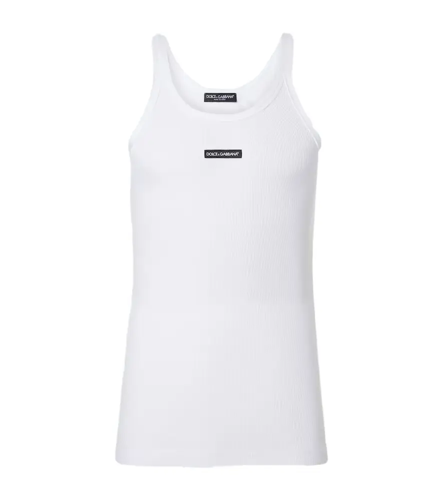 Dolce & Gabbana Ribbed-knit cotton tank top