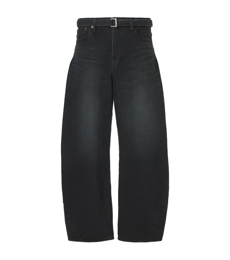 Sacai Belted barrel-leg jeans
