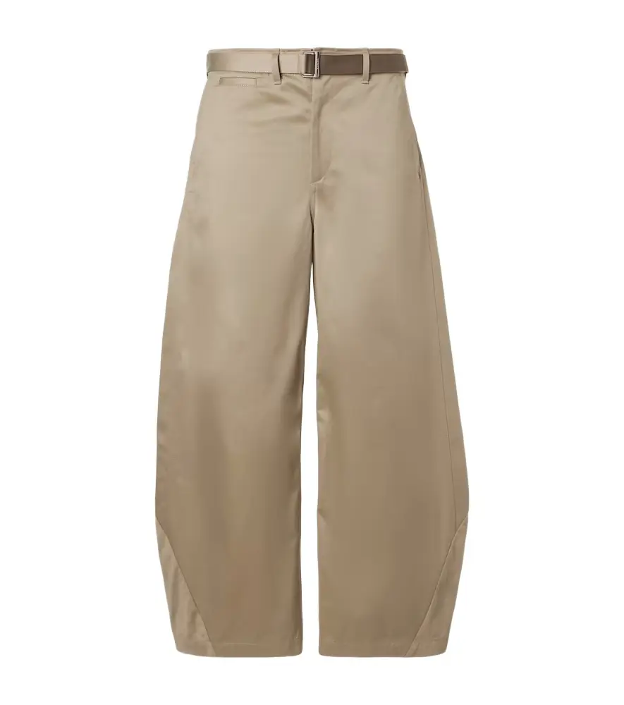 Sacai Cotton chino barrel-leg pants