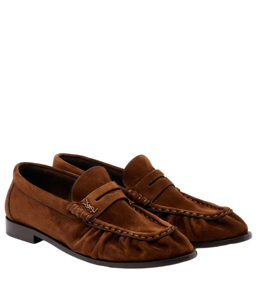 Saint Laurent Le Loafer suede penny loafers