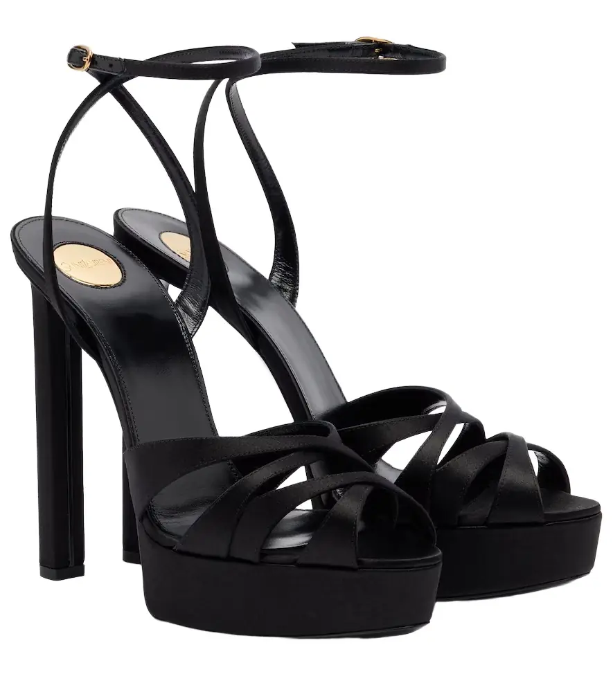 Saint Laurent Chandelle crêpe satin sandals - Women's Shoes