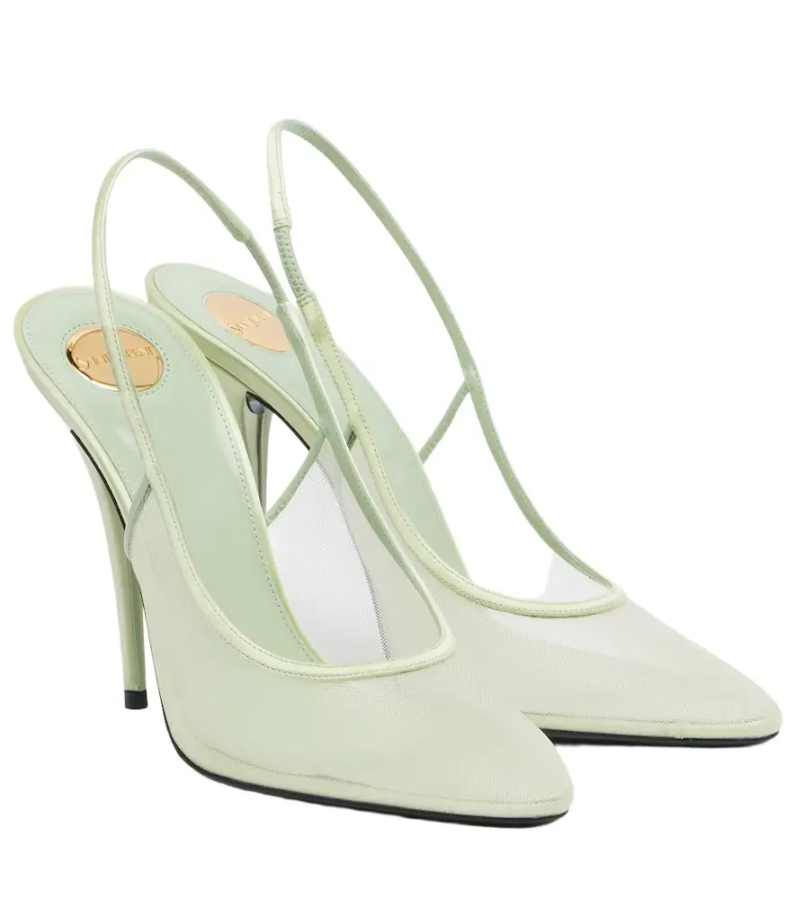 Saint Laurent Anita 110 mesh slingback pumps