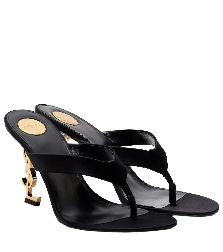Saint Laurent Opyum 85 satin crêpe mules