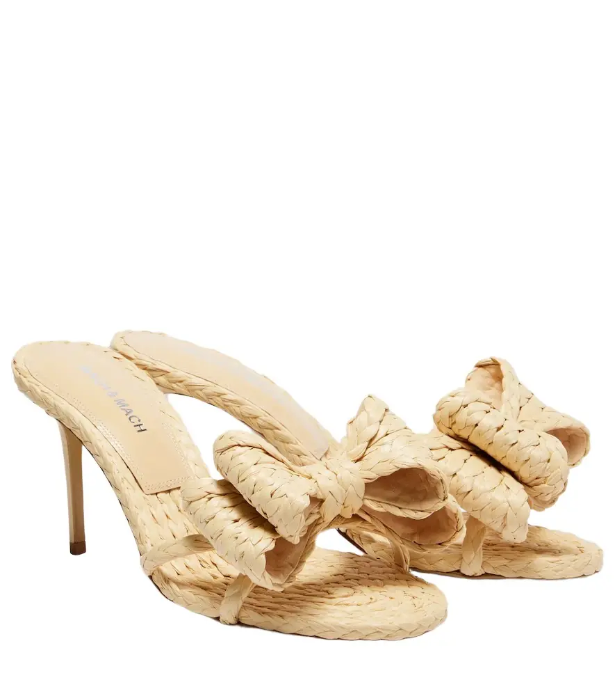 Mach & Mach Le Cadeau 85 raffia mules