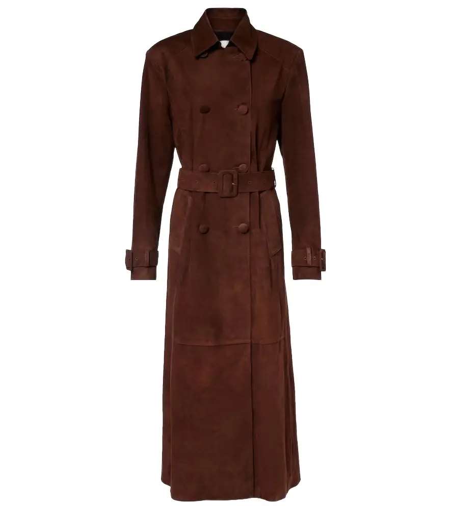 Nour Hammour Tate suede trench coat