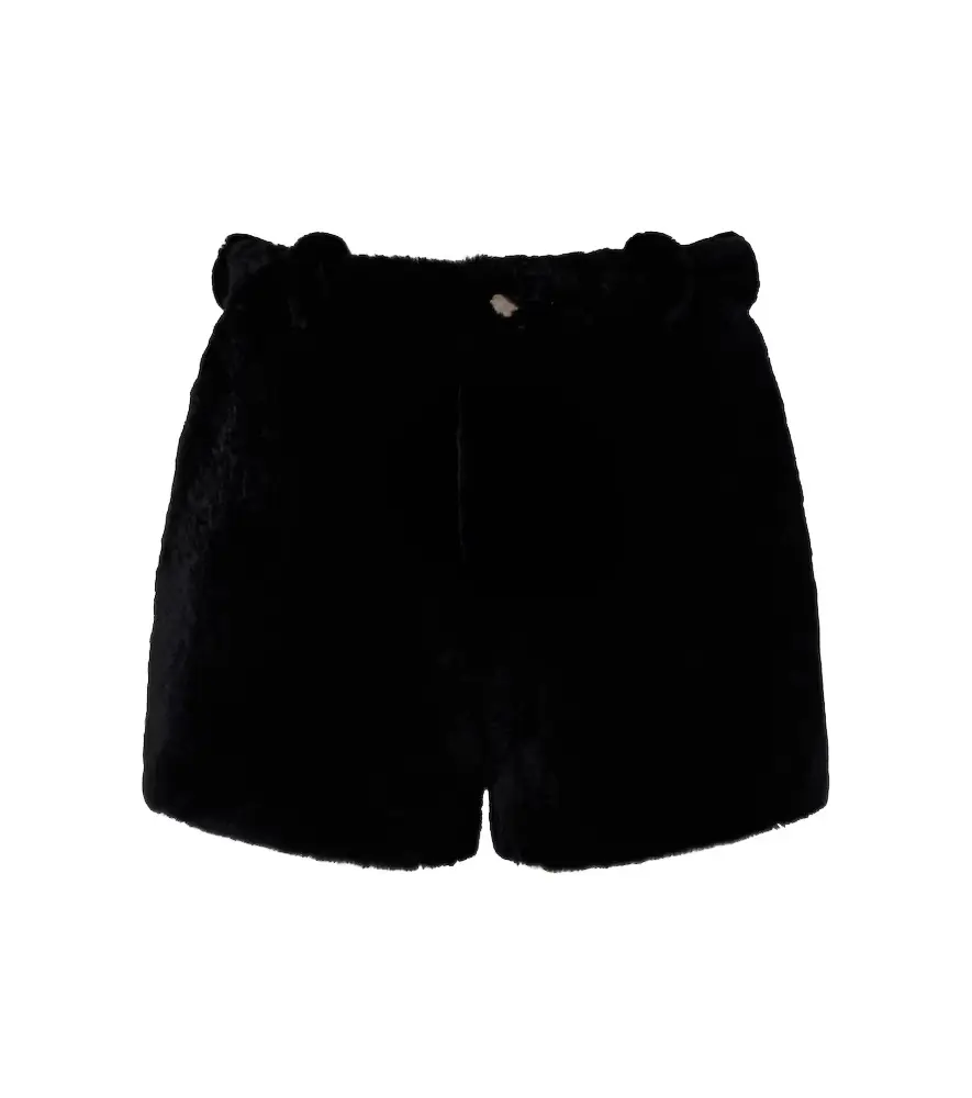 Nour Hammour Leontine shearling shorts