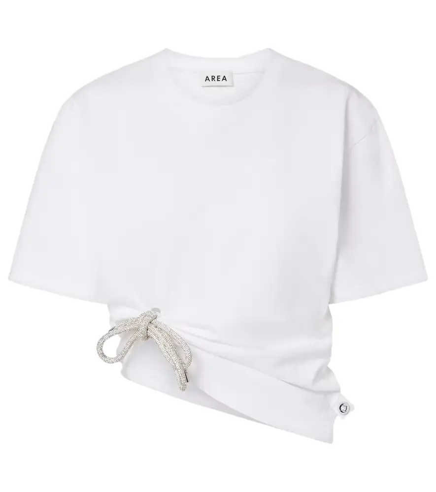 Area Embellished cotton jersey T-shirt