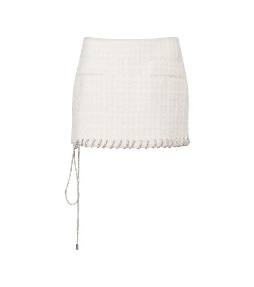 Area Embellished tweed miniskirt