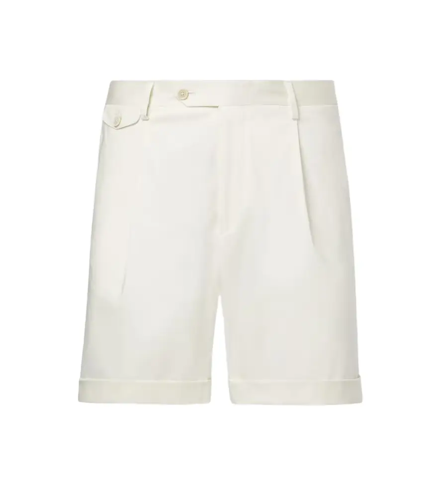 Lardini Pleated cotton-blend Bermuda shorts