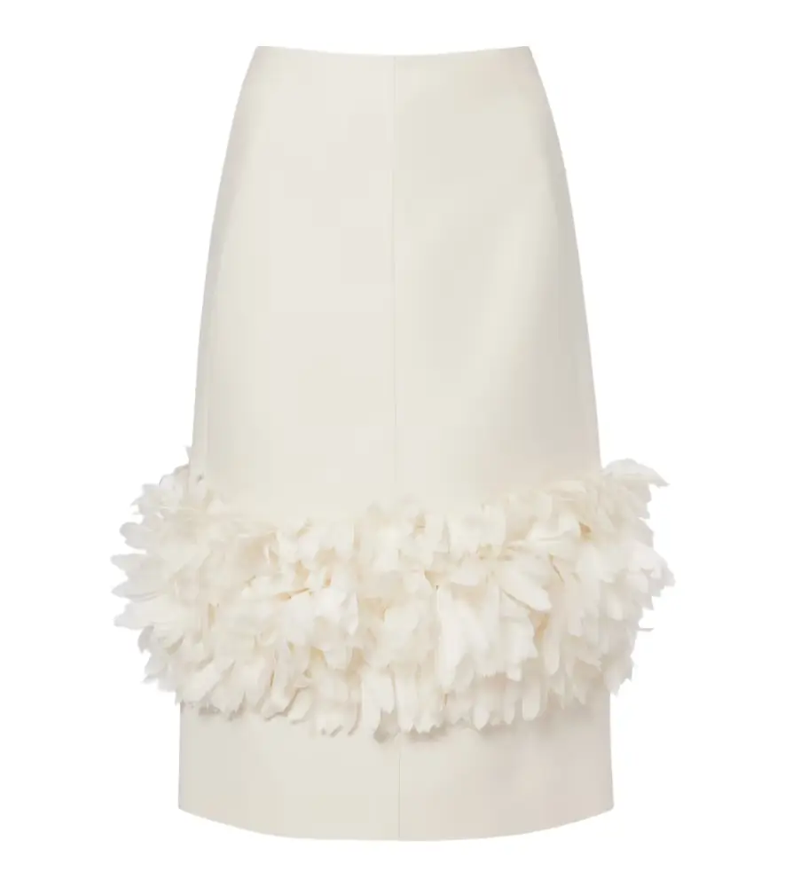Toteme Petal wool and silk midi skirt
