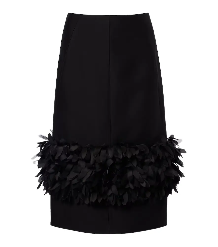 Toteme Petal wool and silk pencil skirt