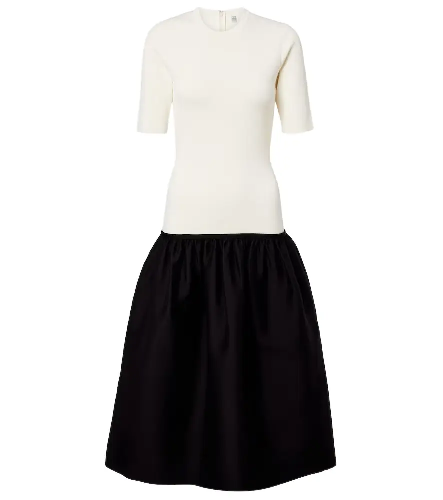 Toteme Wool and silk-trimmed midi dress