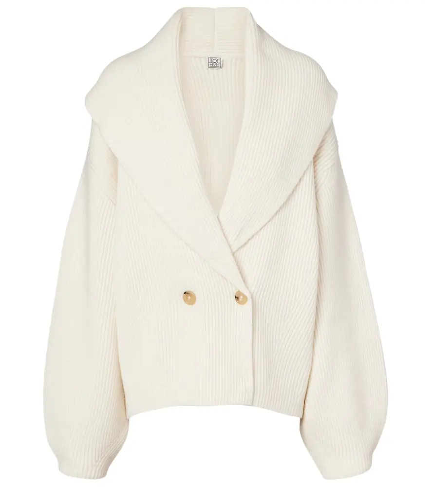Toteme Ribbed-knit wool-blend cardigan