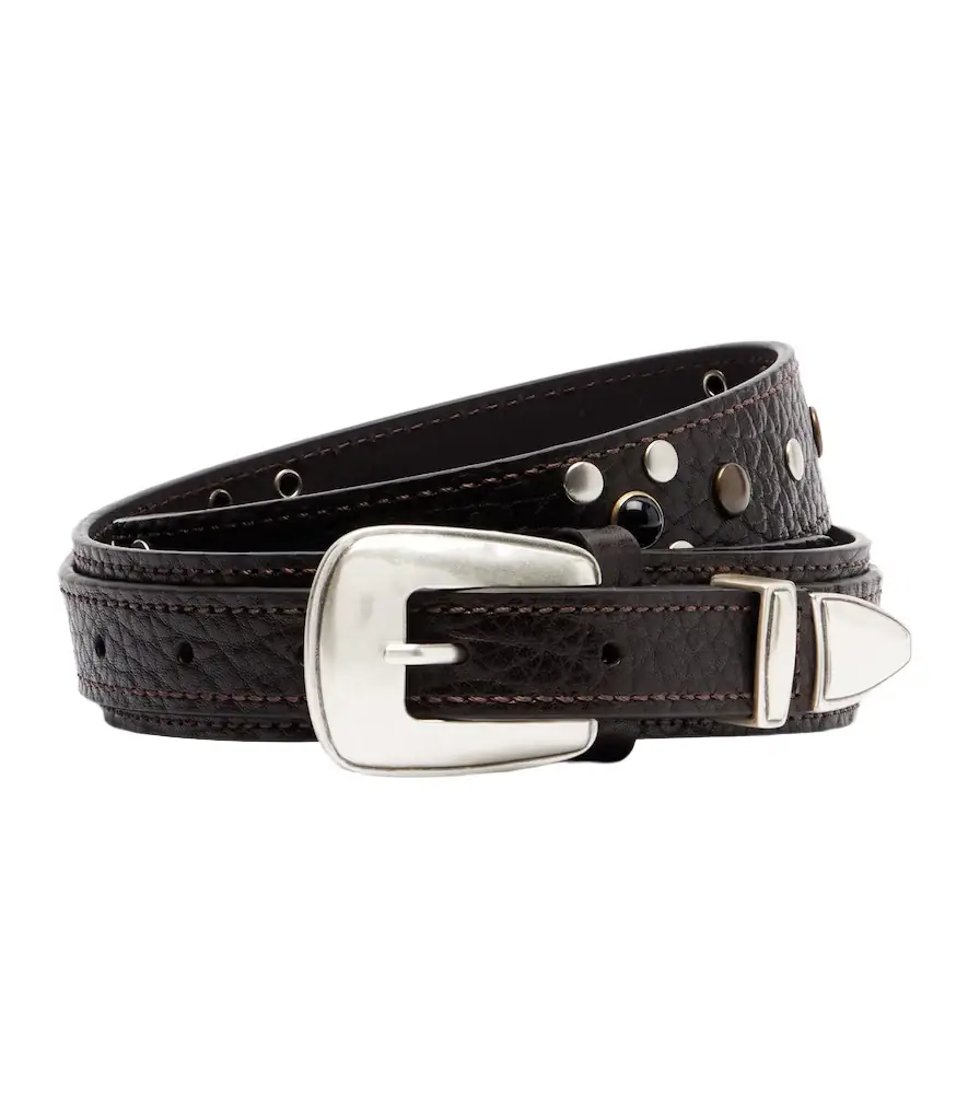 Lemaire Studded leather belt