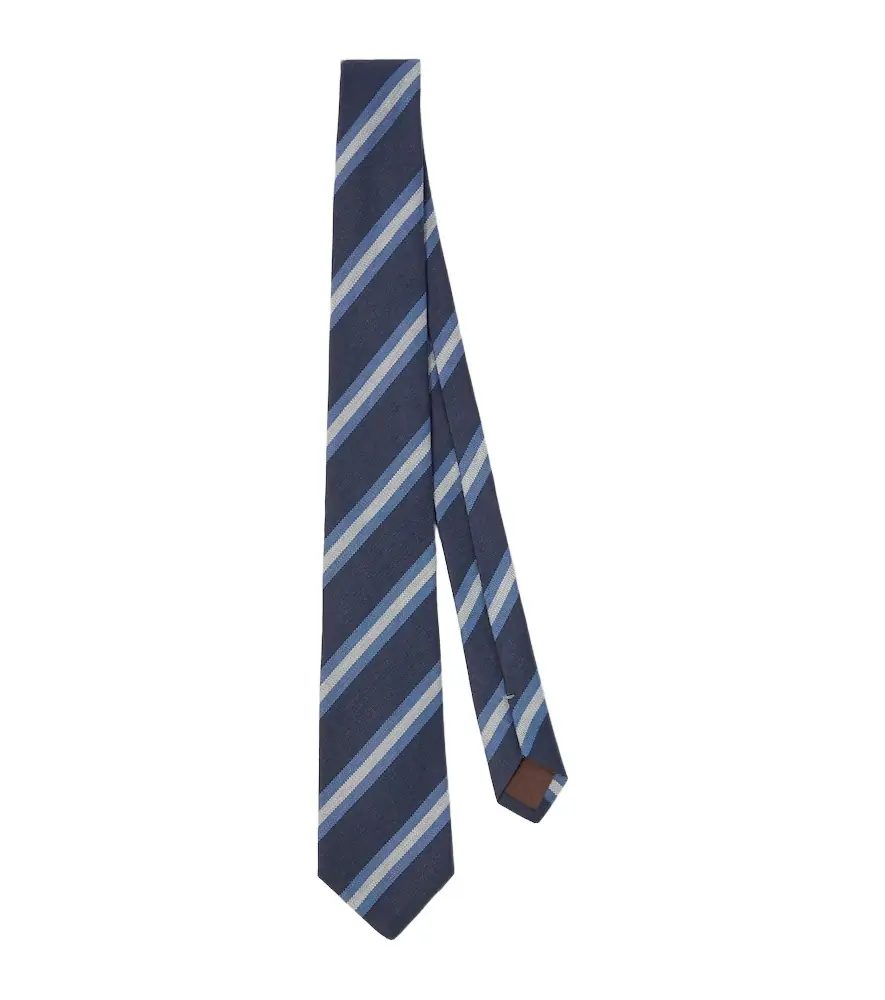 Canali Striped wool and silk tie