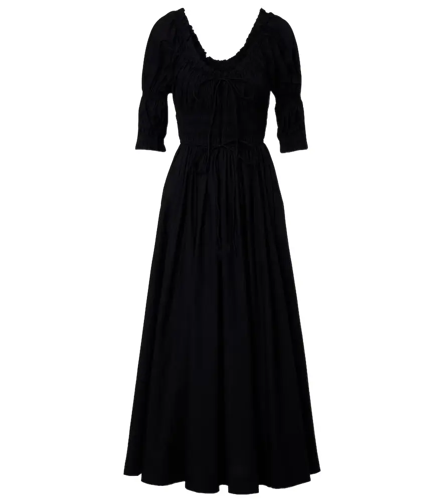Doen Dôen Shirred cotton midi dress