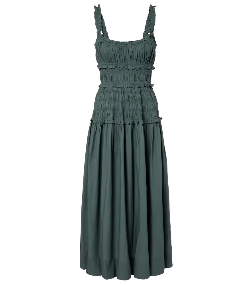 Doen Dôen Marianne ruffled cotton poplin midi dress