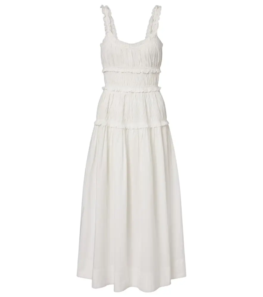 Doen Dôen Marianne ruffled cotton poplin midi dress